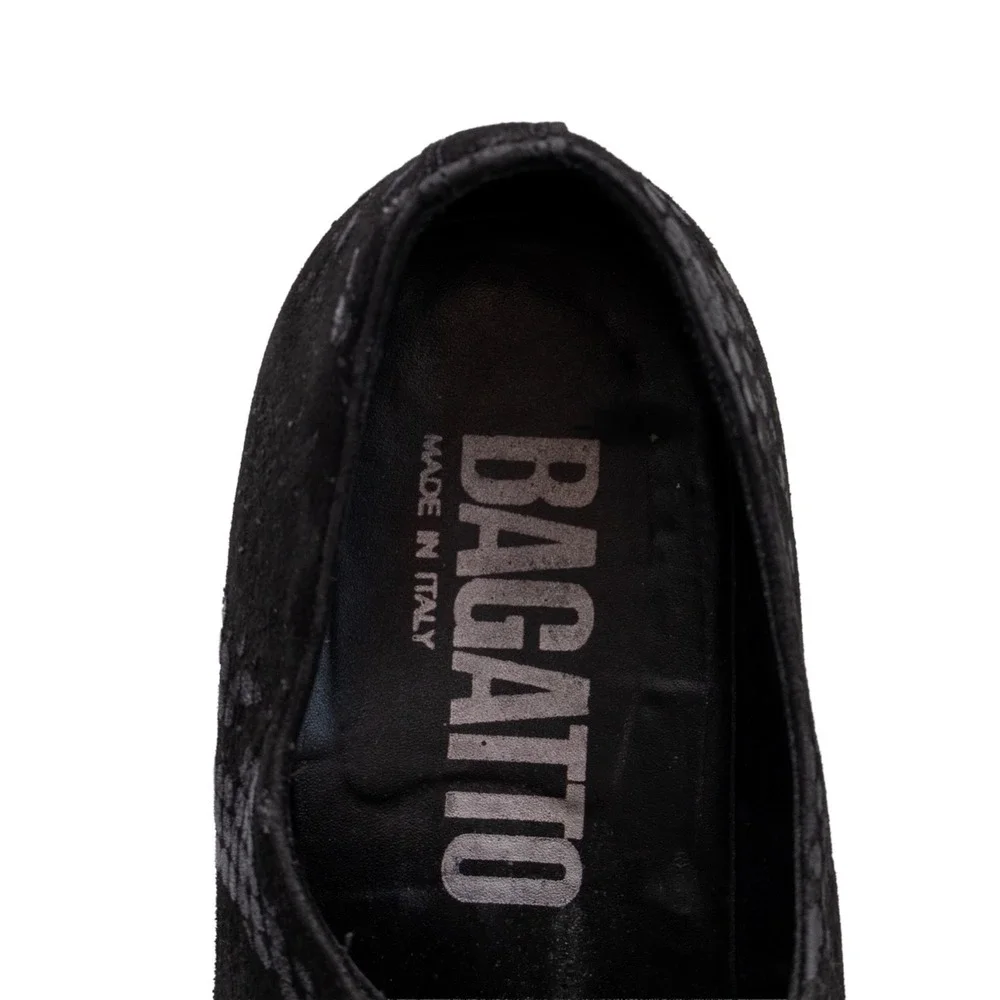 Bagatto Black Snake Print Suede Slip On Dress Shoes Mens US 9.5 UK 8.5 EU 42.5 M